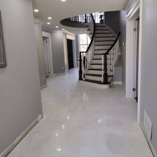 tile installation in main floor